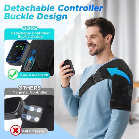 BestYiJo Cordless Heated Shoulder Wrap with Massager, Shoulder Heating Pad, 7 Temperature Control, 3 Temperature Adjustment, and 3 Vibration Adjustment for man or Woman in Saudi Arabia
