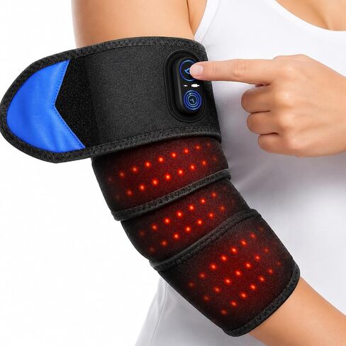 Cordless Arm Heating Pad Wrap with Red Light, 5000mAh Rechargeable Elbow Heating Pad Sleeve, Large Heated Arm Wrap with 3 Heat Levels, Timer, Heating Pad for Arms & Elbow in Saudi Arabia