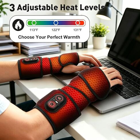 Cordless Arm Heating Pad Wrap with Red Light, 5000mAh Rechargeable Elbow Heating Pad Sleeve, Large Heated Arm Wrap with 3 Heat Levels, Timer, Heating Pad for Arms & Elbow in Saudi Arabia