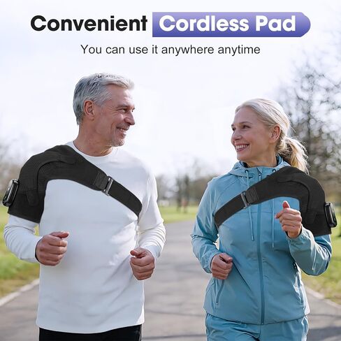 Shoulder Heating Pad with Massage, Cordless Heated Shoulder Wrap for Pain Relief, Rotator Cuff & Frozen Shoulder Support, Portable 3 Heat & 3 Vibration Shoulder Massager for Deep Tissue in Saudi Arabia