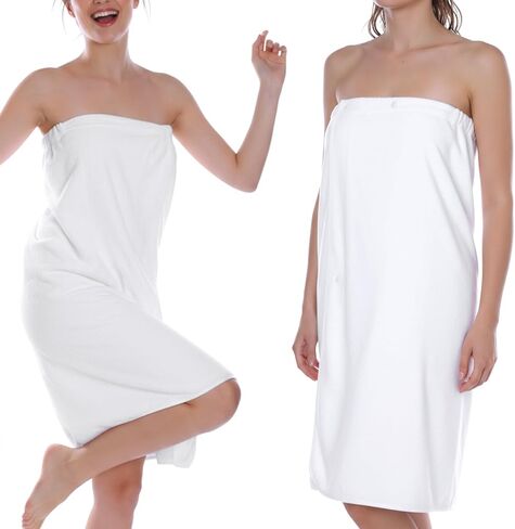 4 Pcs Spa Wrap Towel Wrap for Women Women's Shower Wraps Robes Bath Robe Spa Robe with Adjustable Closure Elastic Top in Kuwait