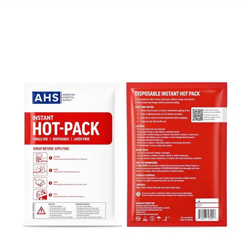 American Hospital Supply Instant Hot Pack 6" x 9", Single-Use Fast Heat Therapy for Pain Relief, Portable Hot Compress - Case of 24 in Saudi Arabia