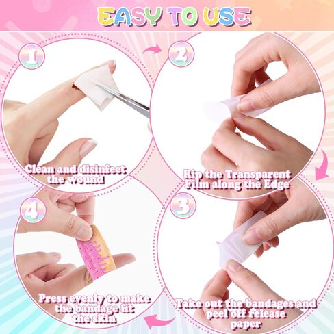 30 Count Ice Cream Drip Baseball Bandages Large Size, 2"x4" Elastic Fabric Adhesive Bandages for Wound Care, Breathable Hypoallergenic First Aid for Kids Boys Girls & Geriatric, Latex Free in Saudi Arabia