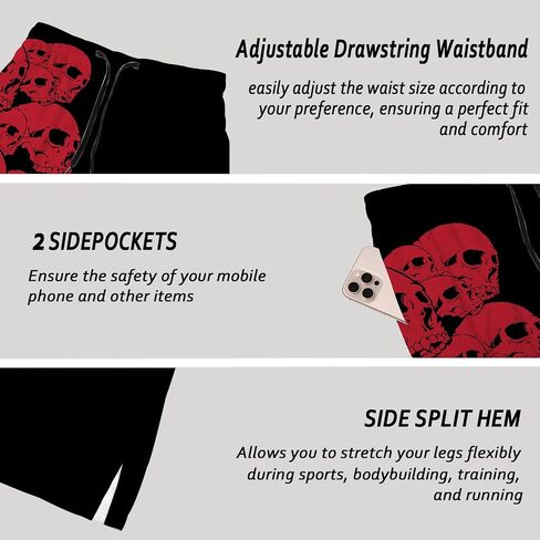 Men's Athletic Running Shorts with Pockets,Lightweight Quick Dry Basketball Workout Gym Shorts for Men in Kuwait