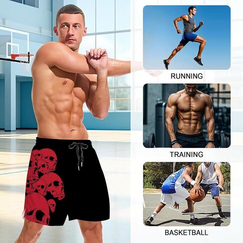 Men's Athletic Running Shorts with Pockets,Lightweight Quick Dry Basketball Workout Gym Shorts for Men in Kuwait