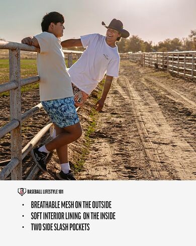 Baseball Lifestyle 101 Men's Saddle Up N Swing Mesh Shorts with Side Pockets and Elastic Waist, 5 in Inseam S-2XL Sizes in Saudi Arabia