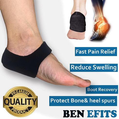 Heel Cushion, Gel Heel Cups for Heel Pain Plantar Fasciitis, Heel Protectors Heel Pads Great for Aching Feet,Tendinitis, Bone spur, Cracked Heel Repair,for Men & Women (Black) in Saudi Arabia