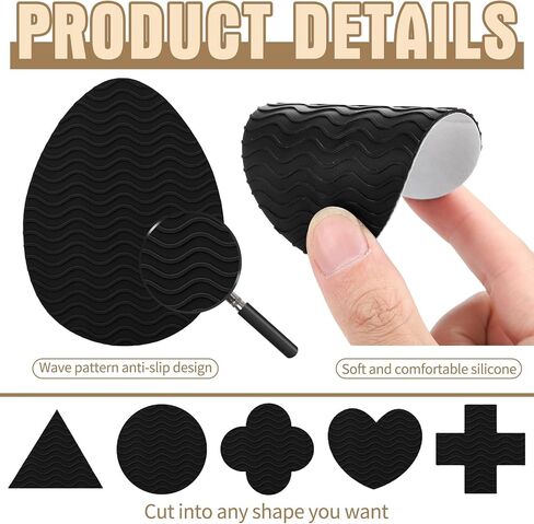 JATEBI 6 Pairs Non Slip Shoe Pads and 2 Pairs Heel Grips Combo Teardrop Sole Protectors Anti Slip Inserts for High Heels Flats Loafers Sneakers Pumps Dress Shoes Black Beige Khaki in Kuwait