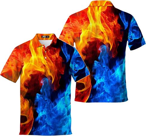 ACEPrints Hawaiian Polo Shirts for Men Mens Polo Shirts Short Sleeve Button Up Shirt Men Golf Shirts O1 in Saudi Arabia