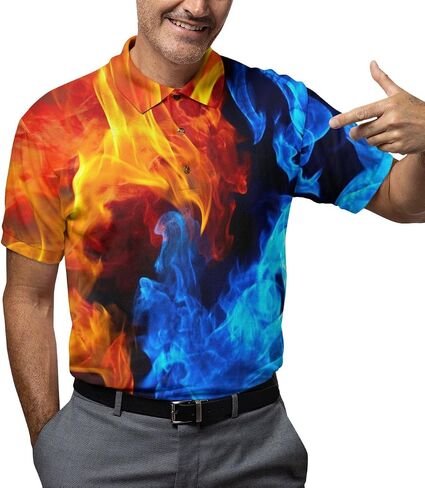 ACEPrints Hawaiian Polo Shirts for Men Mens Polo Shirts Short Sleeve Button Up Shirt Men Golf Shirts O1 in Saudi Arabia