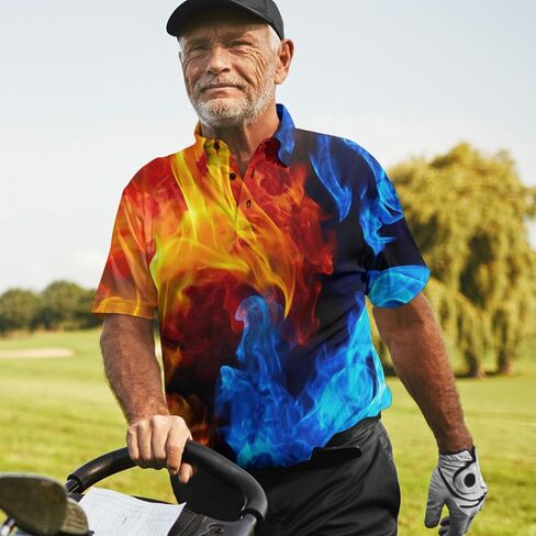 ACEPrints Hawaiian Polo Shirts for Men Mens Polo Shirts Short Sleeve Button Up Shirt Men Golf Shirts O1 in Saudi Arabia