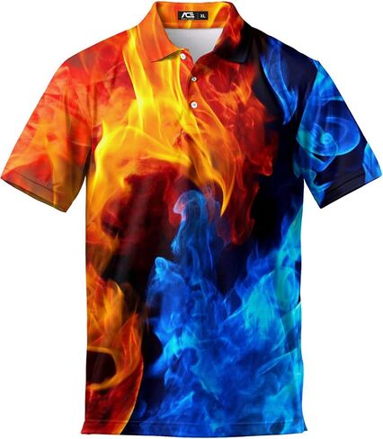ACEPrints Hawaiian Polo Shirts for Men Mens Polo Shirts Short Sleeve Button Up Shirt Men Golf Shirts O1 in Saudi Arabia