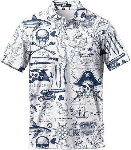 ACEPrints Hawaiian Polo Shirts for Men Mens Polo Shirts Short Sleeve Button Up Shirt Men Golf Shirts O1 in Saudi Arabia