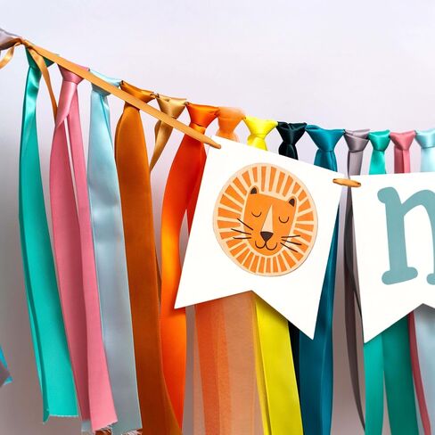 Gostman Wild One Lion High Chair Banner - Jungle Safari 1st Birthday Party Decoration, Lion Sign One Party Celebration Decor (lion one banner) in Saudi Arabia