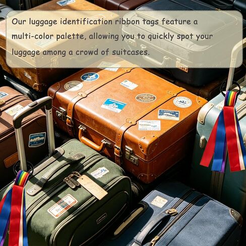 2 Pcs Luggage Identifiers Tag Ribbons, Luggage Identifiers with Button Design, Colorful Ribbon Luggage Identifier for Suitcases, Carts and Travel Bags in Saudi Arabia