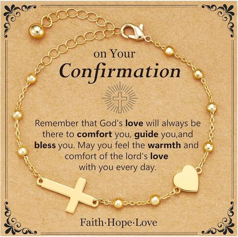 Christian Cross Bracelet for Women 14K Gold/Sliver Plated Heart Adjustable Bracelet for Women in Saudi Arabia