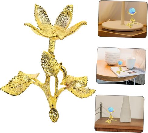 Cabilock Crystal Ball Display Base Metal Rose Stand Decorative Gem Holders Sphere Stand Pedestal in Saudi Arabia