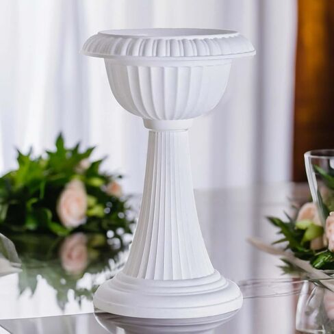 Efavormart 2 Pack 25" Tall White PVC 10mm Crystal Beaded Studded French Inspired Pedestal Column Stand for Floral Arrangements, Wedding, Aisle Decor, DIY Background Designing in Kuwait