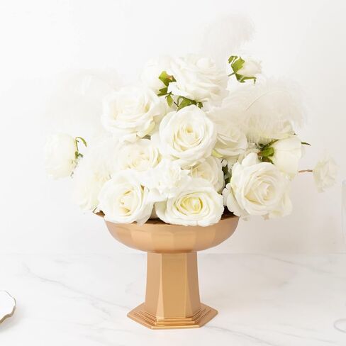 Efavormart 2 Pack 25" Tall White PVC 10mm Crystal Beaded Studded French Inspired Pedestal Column Stand for Floral Arrangements, Wedding, Aisle Decor, DIY Background Designing in Kuwait