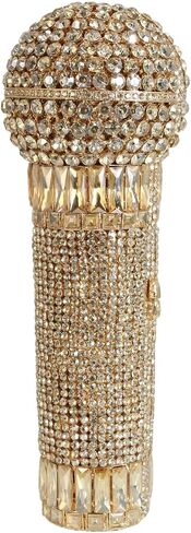 Sparkling Rhinestone Evening Bag Purses Unique Microphone Crystal Clutch for Wedding Party Prom Cocktail Event in Saudi Arabia