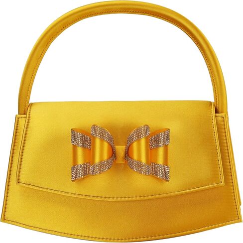 Lady Couture Fantasy Bag for Women, Evening Handbag with Rhinestone Bow, Handbag with Handle & Removable Chain Strap in Saudi Arabia