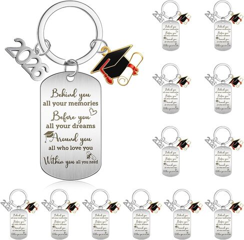12 Pcs Class of 2026 Graduation Keychain 2026 Inspirational Stainless Steel Keychain Motivational Graduation Gifts for School Senior College Masters Degree Graduate Gift in Saudi Arabia