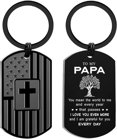 Father's Day Papa - Gifts for Papa Birthday Christmas Valentines Easter Keychain from Granddaughter in Saudi Arabia