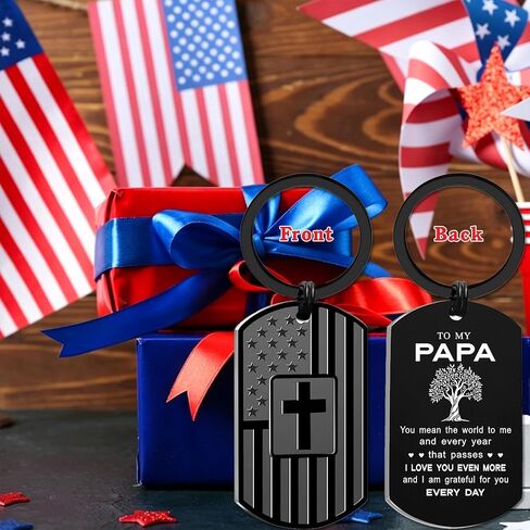 Father's Day Papa - Gifts for Papa Birthday Christmas Valentines Easter Keychain from Granddaughter in Saudi Arabia