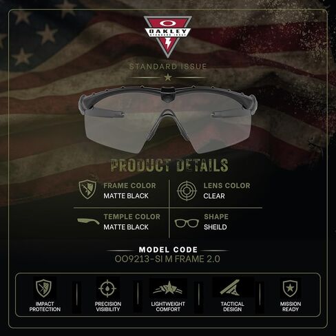 Oakley Standard Issue SI M Frame 2.0 صناعي - نظارات شمسية من الزجاج الآمن بدرجة عسكرية مع مجموعة نظارات رسمية in Kuwait