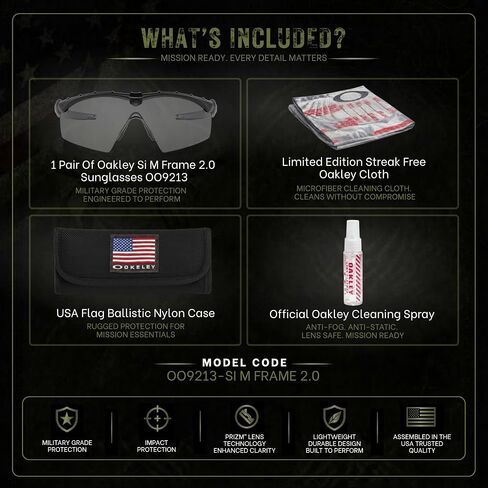 Oakley Standard Issue SI M Frame 2.0 صناعي - نظارات شمسية من الزجاج الآمن بدرجة عسكرية مع مجموعة نظارات رسمية in Kuwait
