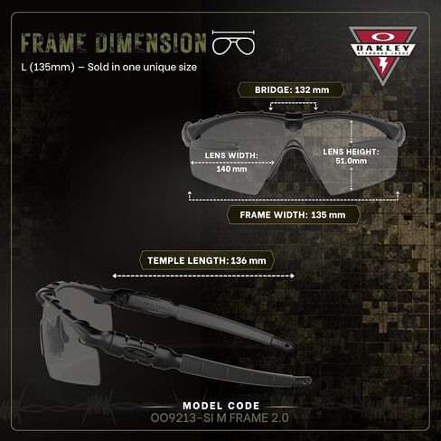 Oakley Standard Issue SI M Frame 2.0 صناعي - نظارات شمسية من الزجاج الآمن بدرجة عسكرية مع مجموعة نظارات رسمية in Kuwait