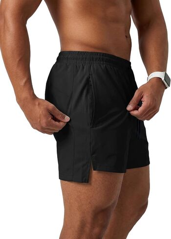 Muscle Cmdr Mens 4 Inch Athletic Running Shorts Dry Fit Lightweight Workout Gym Active Shorts with Zipper Pockets in Saudi Arabia