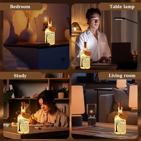 Memorial Gifts for Loss of Brother, Sympathy Gifts Loss of Brother, In Memory of Brother, Bereavement Condolences Gift for Loss, Sympathy Decorative Bottle Jar Lighting in Saudi Arabia