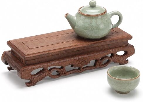 Wooden Display Stand 8.85X2.75X2.16In Solid Base for Plant Pot Riser Vase Display Figurine Holder Tabletop Craft Pedestal in Saudi Arabia