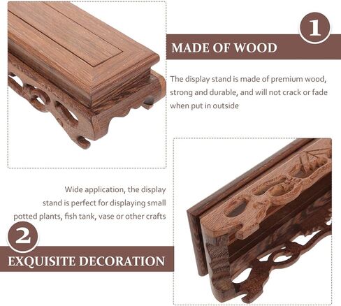 Wooden Display Stand 8.85X2.75X2.16In Solid Base for Plant Pot Riser Vase Display Figurine Holder Tabletop Craft Pedestal in Saudi Arabia