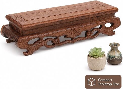 Wooden Display Stand 8.85X2.75X2.16In Solid Base for Plant Pot Riser Vase Display Figurine Holder Tabletop Craft Pedestal in Saudi Arabia