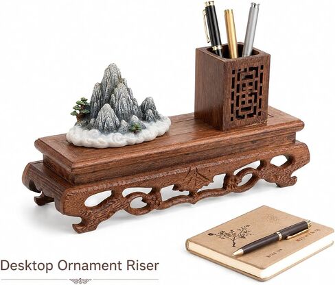 Wooden Display Stand 8.85X2.75X2.16In Solid Base for Plant Pot Riser Vase Display Figurine Holder Tabletop Craft Pedestal in Saudi Arabia