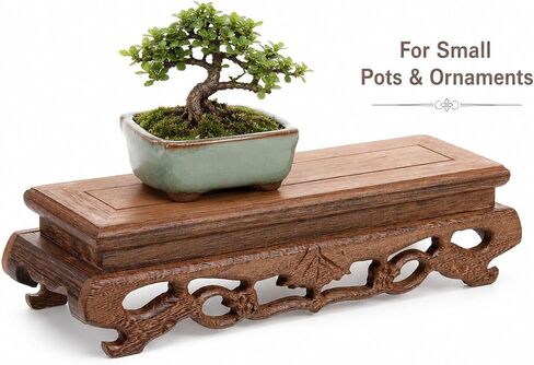 Wooden Display Stand 8.85X2.75X2.16In Solid Base for Plant Pot Riser Vase Display Figurine Holder Tabletop Craft Pedestal in Saudi Arabia