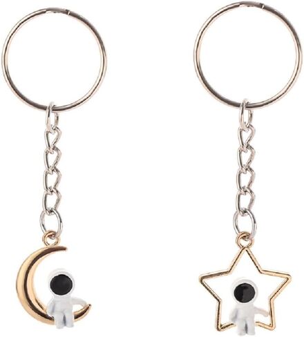 ARFUKA Keychain Astronaut with Sun and Moon Pendant Keychains Keyring Metal Unisex Key Organizer Holder Funny Keyring Birthday Christmas Wedding Valentine's Day Gift for Men and Women Pack of 2 in Saudi Arabia
