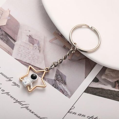 ARFUKA Keychain Astronaut with Sun and Moon Pendant Keychains Keyring Metal Unisex Key Organizer Holder Funny Keyring Birthday Christmas Wedding Valentine's Day Gift for Men and Women Pack of 2 in Saudi Arabia