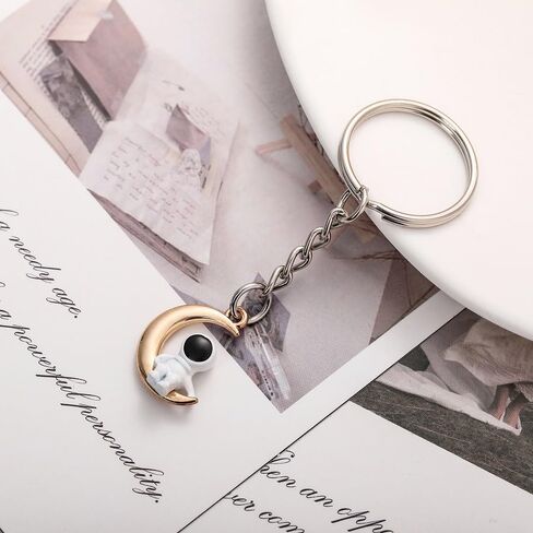 ARFUKA Keychain Astronaut with Sun and Moon Pendant Keychains Keyring Metal Unisex Key Organizer Holder Funny Keyring Birthday Christmas Wedding Valentine's Day Gift for Men and Women Pack of 2 in Saudi Arabia