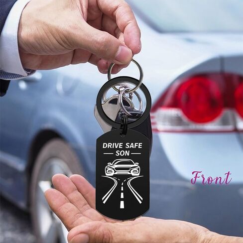 EE&YU Son Gifts from Loved Mom - Son Birthday Fathers Day Graduation Gifts, Drive Safe Keychain for Boys New Driver in Kuwait