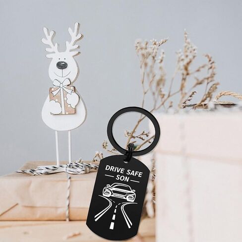 EE&YU Son Gifts from Loved Mom - Son Birthday Fathers Day Graduation Gifts, Drive Safe Keychain for Boys New Driver in Kuwait