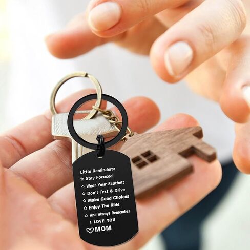 EE&YU Son Gifts from Loved Mom - Son Birthday Fathers Day Graduation Gifts, Drive Safe Keychain for Boys New Driver in Kuwait