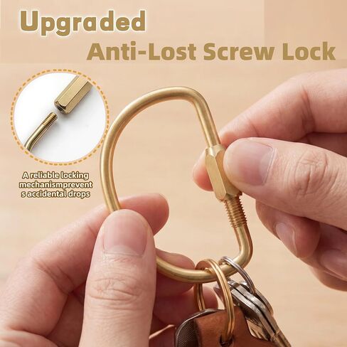 6PCS Brass Key Ring Set (3 Styles), Screw Lock Carabiner Keychain Clips, Heavy Duty Gold Metal Keychain Holder for Keys, Bag, Backpack & Pet Leash in Saudi Arabia