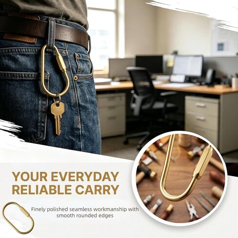 6PCS Brass Key Ring Set (3 Styles), Screw Lock Carabiner Keychain Clips, Heavy Duty Gold Metal Keychain Holder for Keys, Bag, Backpack & Pet Leash in Saudi Arabia