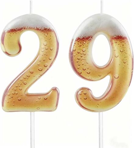 Beer Themed Number 30 Birthday Candle, Golden Beer Bubble Design Cake Topper for 30th Birthday Party, Anniversary, Beer Lover Celebration Decorations in Kuwait
