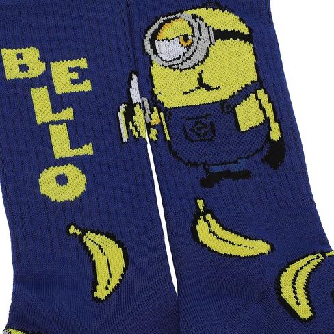 Bioworld Minions Favorite Characters Men's Athletic Crew Socks (Pack of 3) in Kuwait