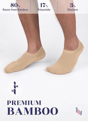 Hugh Ugoli Men Bamboo No Show Socks, Non Slip, Soft,Thin, Low Cut, Seamless Toe, Shoe Size: 11-13/8-11 6&12 Pairs in Saudi Arabia