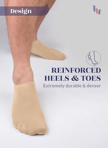 Hugh Ugoli Men Bamboo No Show Socks, Non Slip, Soft,Thin, Low Cut, Seamless Toe, Shoe Size: 11-13/8-11 6&12 Pairs in Saudi Arabia